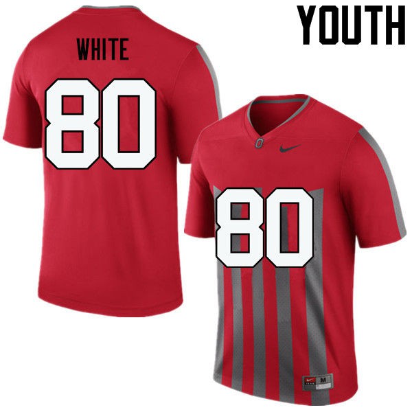 Ohio State Buckeyes #80 Brendon White Youth Official Jersey Throwback